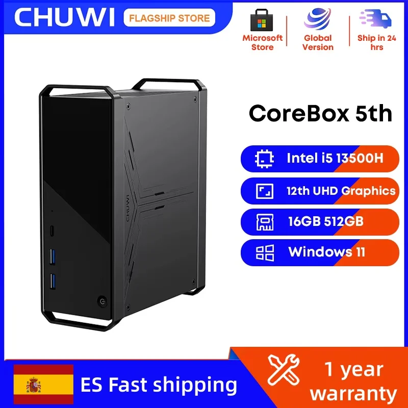 CHUWI CoreBox Gaming MINI PC Intel Core i5-13500H 16GB LPDDR5 512GB SSD Intel UHD Graphics 8K Decoding WIFI 6 Windows 11 PC
