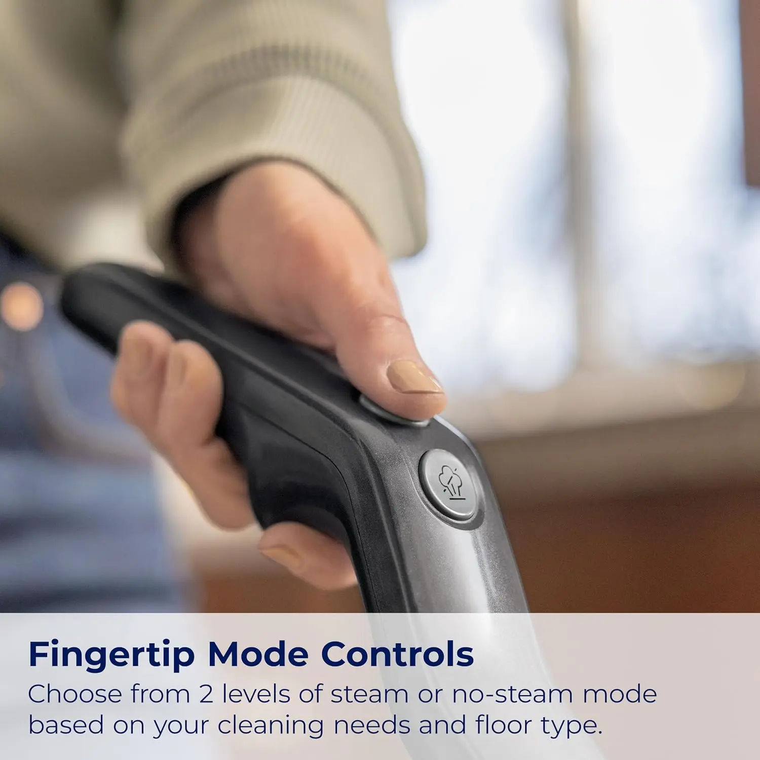 ไม้ถูพื้นไอน้ําแบบขัดด้วยแผ่นถูพื้นแบบหมุนได้