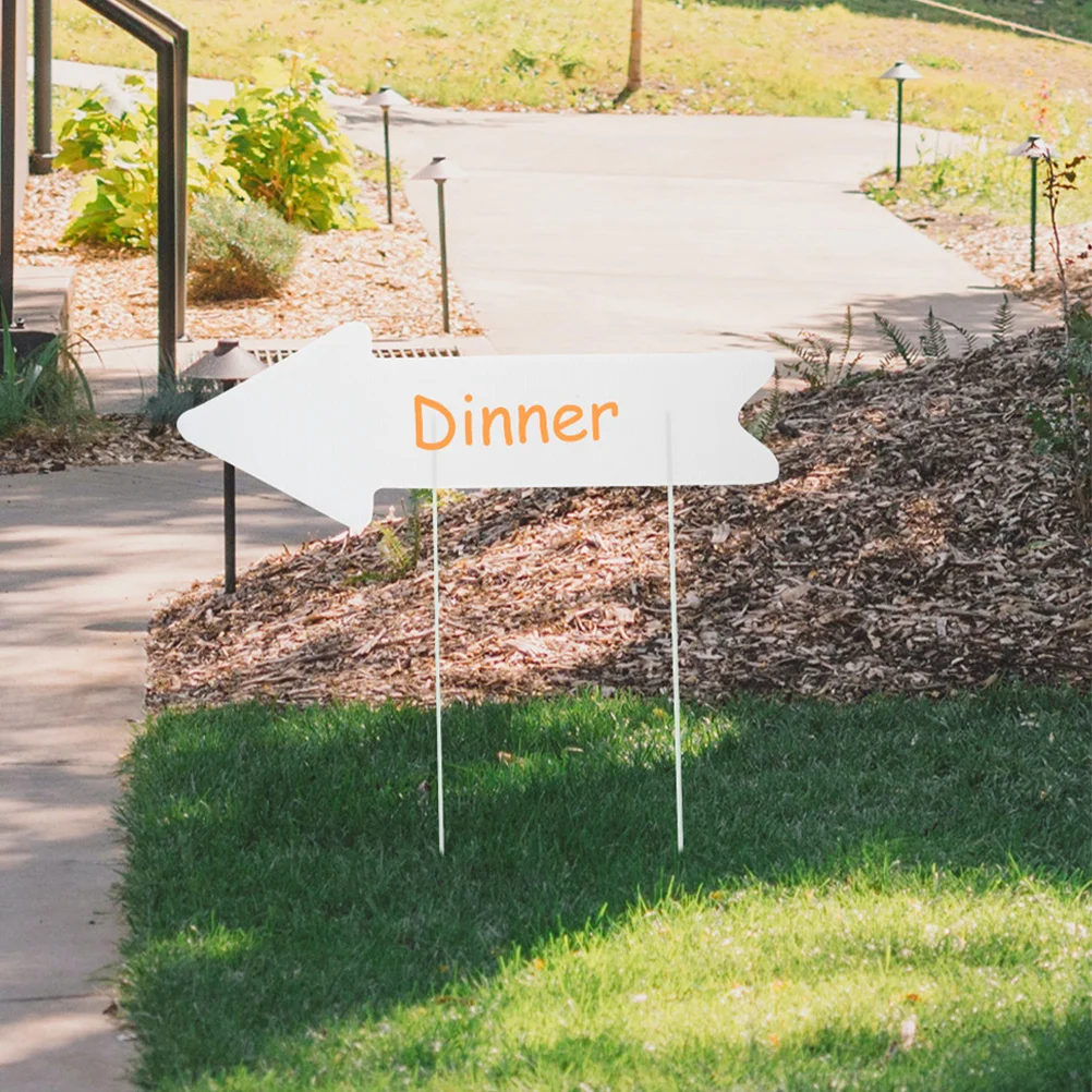 10Pcs Blank Yard Sign Stake Arrow Shape DIY Plastic Lawn Sign for Garage Sale Wedding Party Business Corrugated Outdoor Decor