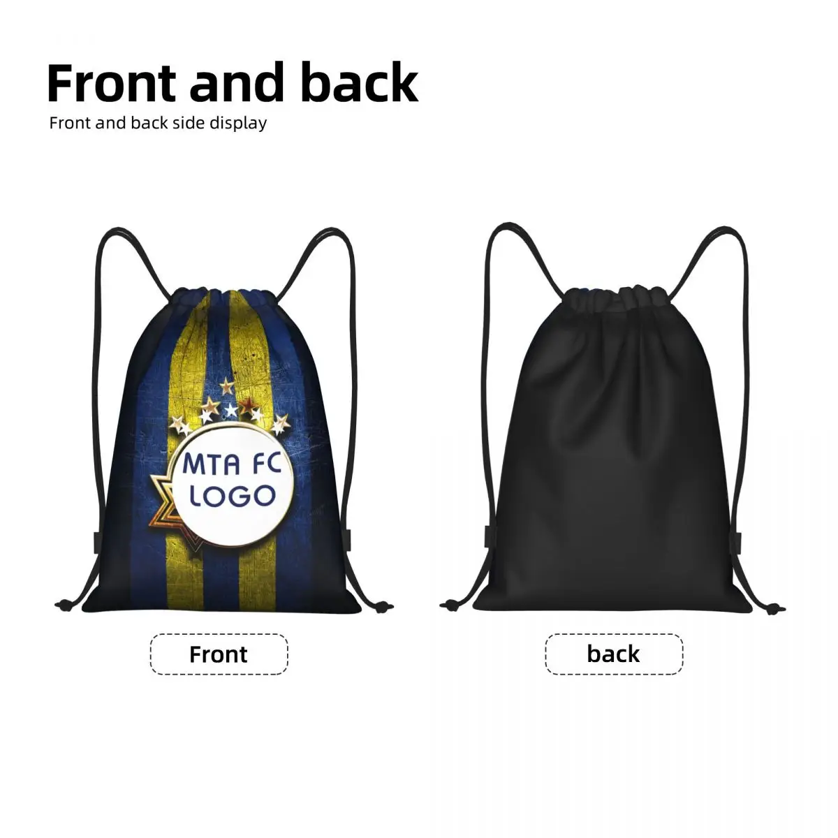 Maccabi Tel Aviv Drawstring Backpack Gym Sports Bag Travel Sackpack Gymsack Backpack