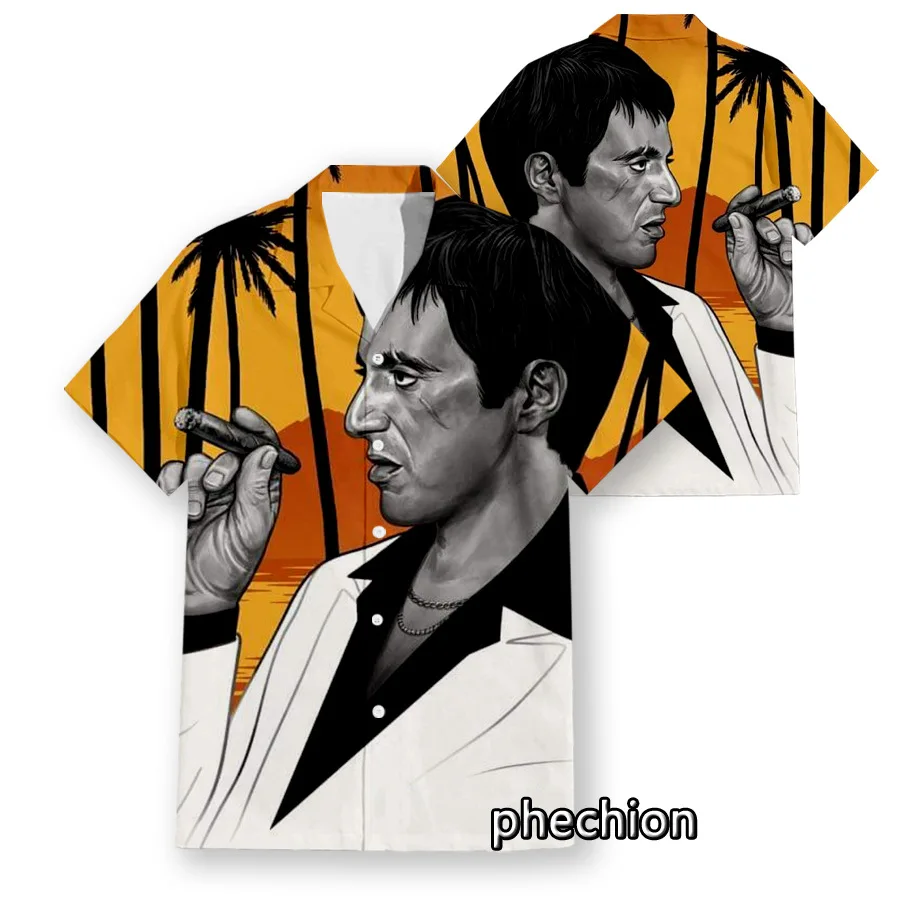 Fashion Hot Sales Classic Movie Scarface Tony Montana Shirts 3D Print Men Women Short Sleeve Blouse Summer Casual Hawaiian Shirt