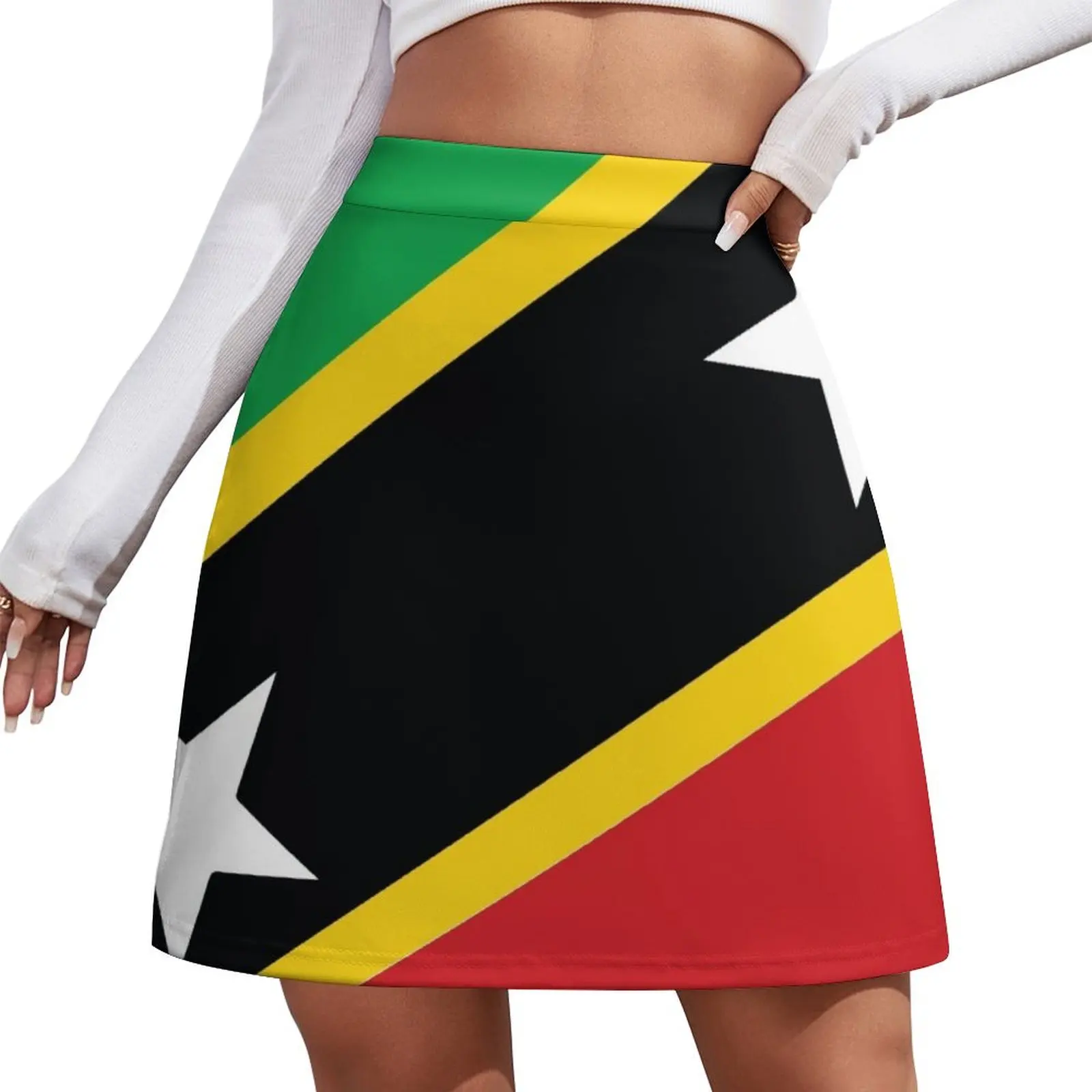 

St Kitts and Nevis National Flag Mini Skirt women's clothing trend 2026 shorts women's clothing korea stylish dress