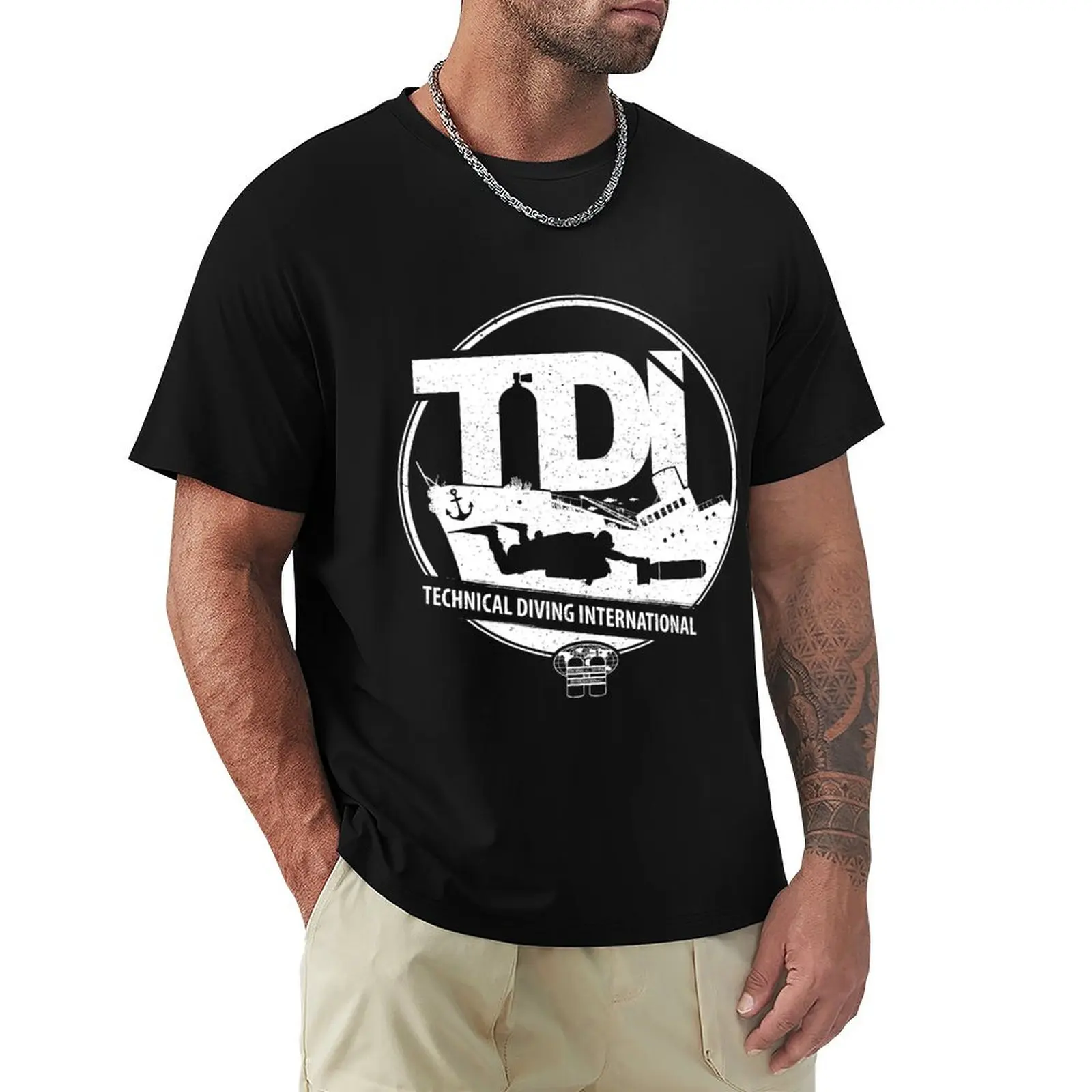 Technical Diving International (TDI) - Wreck Diver with DPV T-Shirt Athletic Quick Dry T-Shirt for Men
