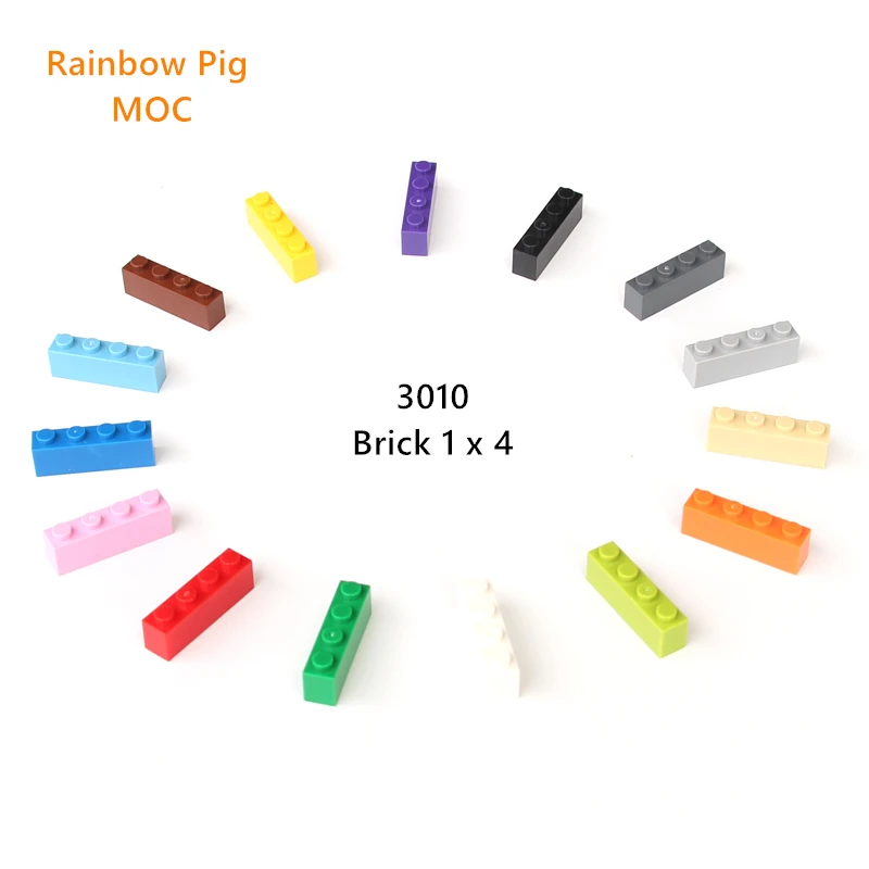 Rainbow Pig MOC Particles 3010 3066 Brick 1x4 Building Blocks Parts DIY Compatible Assembles Bricks Model Educational Tech Toys