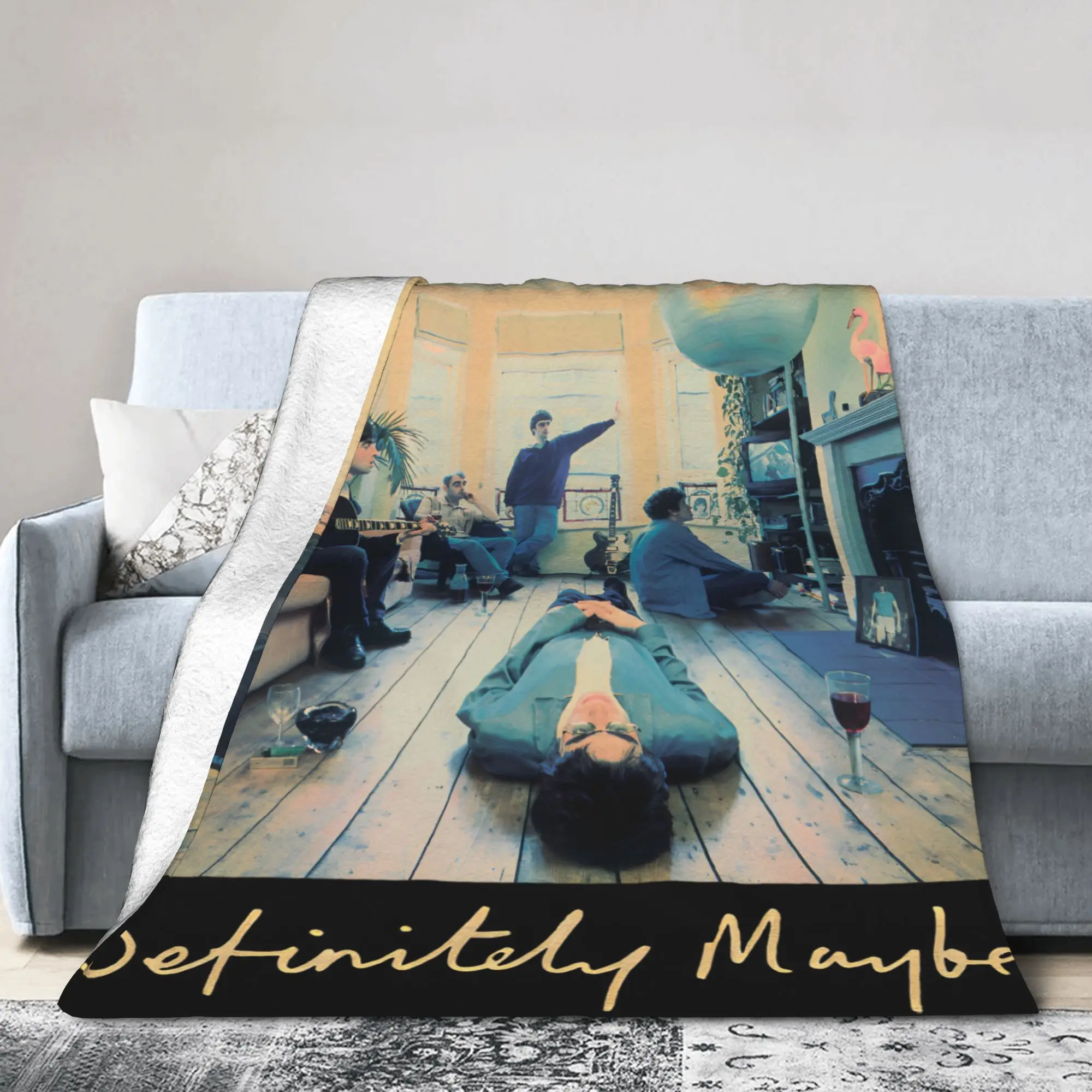 Definitely Maybe Rock Band British Music  Blanket Cover Flannel O-Oasis Lightweight Throw Blankets for Bedding Couch Bed Rug