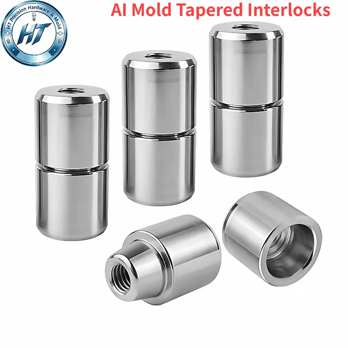 2PCS HRC48-52 Precision AI Tapered Interlocks Round Locating Units for Plastic Injection Mold Positioning Accessories