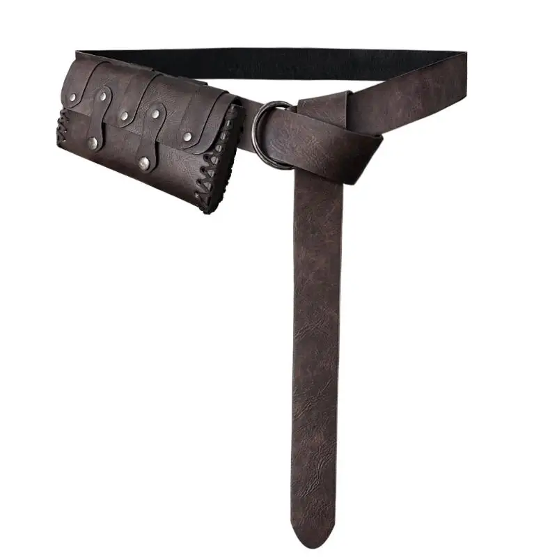A52E Festival Adjustable Waistband Belt with Medieval Waist Bag