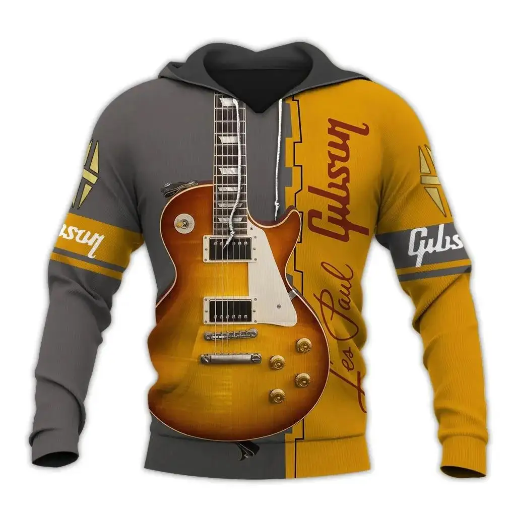 Mens 3d Guitar Printed Fashion Hoodie Daily European Size Sweatshirt Musical Moletom Female Psychedelic Clothes Wholesaler - Image 2