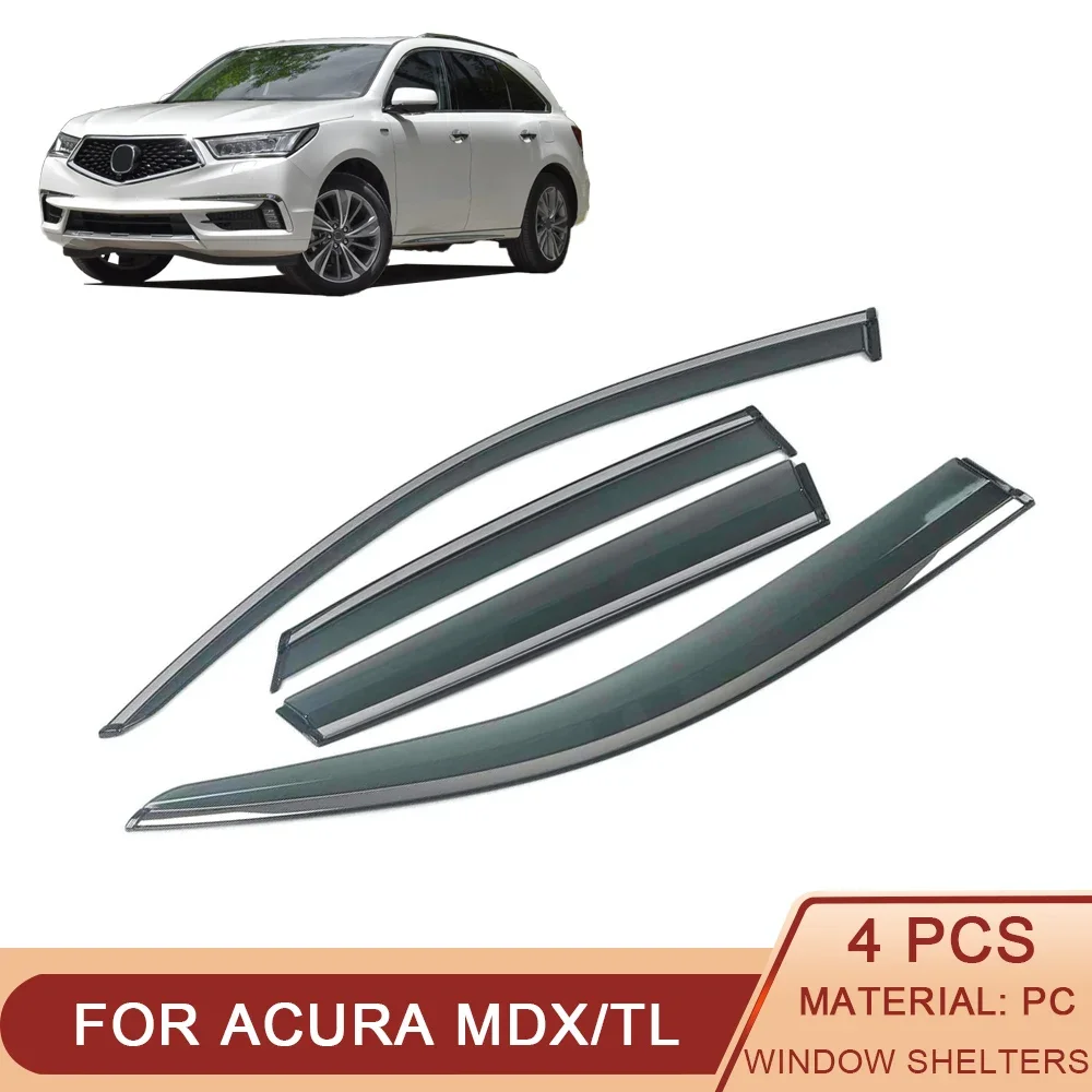 

For ACURA MDX TL 2009-2017 Car Window Sun Rain Shade Visors Shield Shelter Protector Cover Trim Frame Sticker