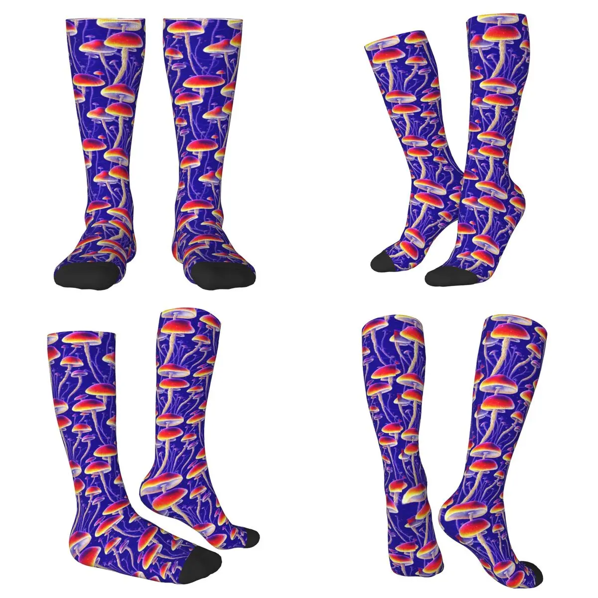 All Seasons Magic Mushrooms Pattern Design Socks Harajuku Sport Middle Tube Socks Soft Funny Stockings for Men Women