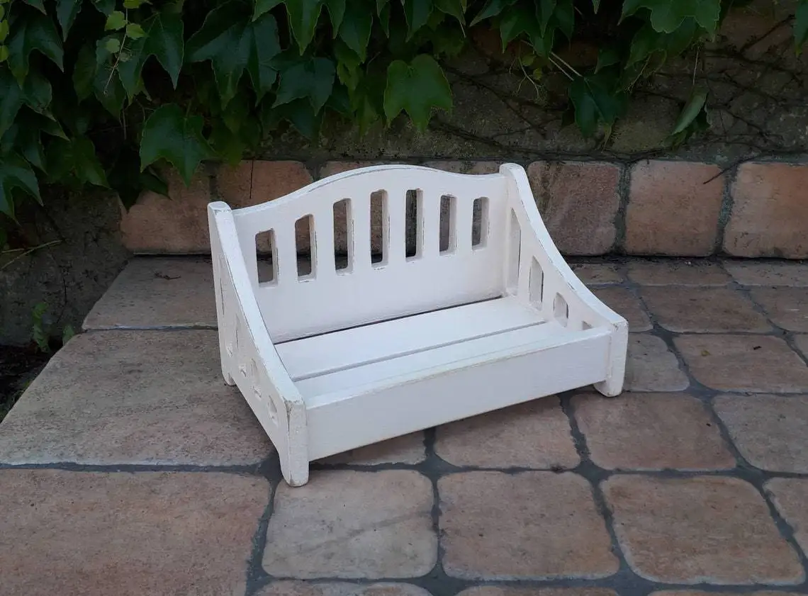 Handmade Baby Bamboo Bench Newborn Photography Props Wood Bed Infant Poses Baby Photography Prop Studio Background Props