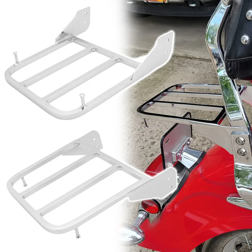 オートバイクロームシーシーバー荷物ラックスズキイントルーダーヴォルシア-vl800-2001-2011-ブルバード-m510-2005-2009-c50-05-11