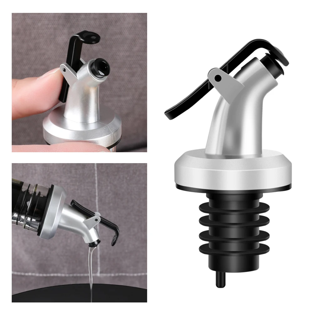 3PCS Silver Spray Paint Oil Bottle Plug Plastic Oil Bottle Plug Soy Sauce Vinegar Bottle Plug Oil Pour Nozzle