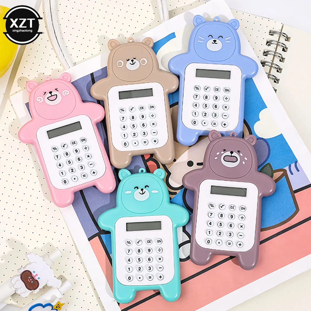 Portable Mini Calculator Pocket Size 8 Digits Display Kawaii Cartoon Ultra-thin Button Cute Calculator School Supplies for Child