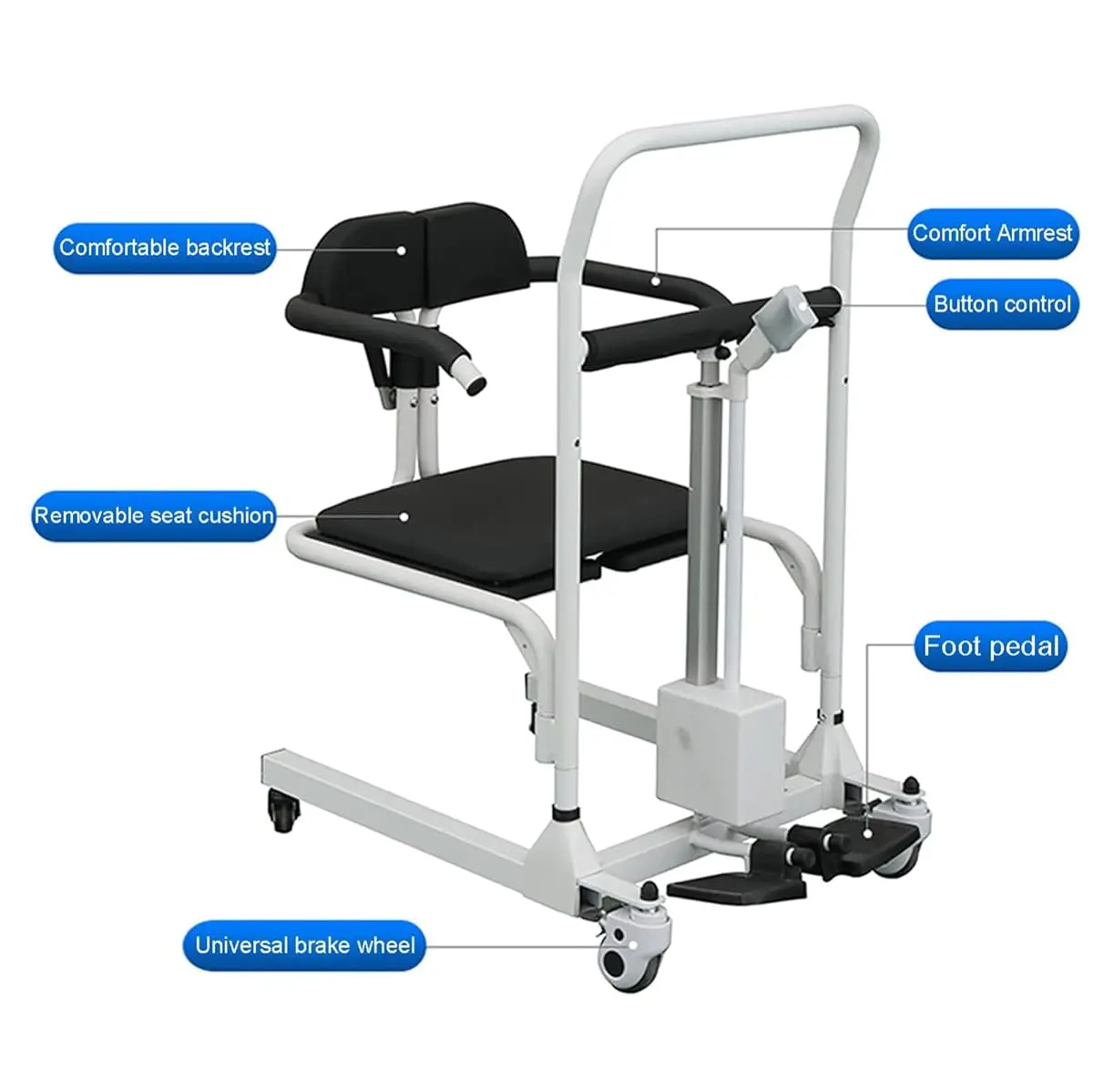 Electric Toilet Seat Lift Adjustable Height Remote Operated Bathroom Safety Mobility Aid Support Chair for Elderly Disabled Use