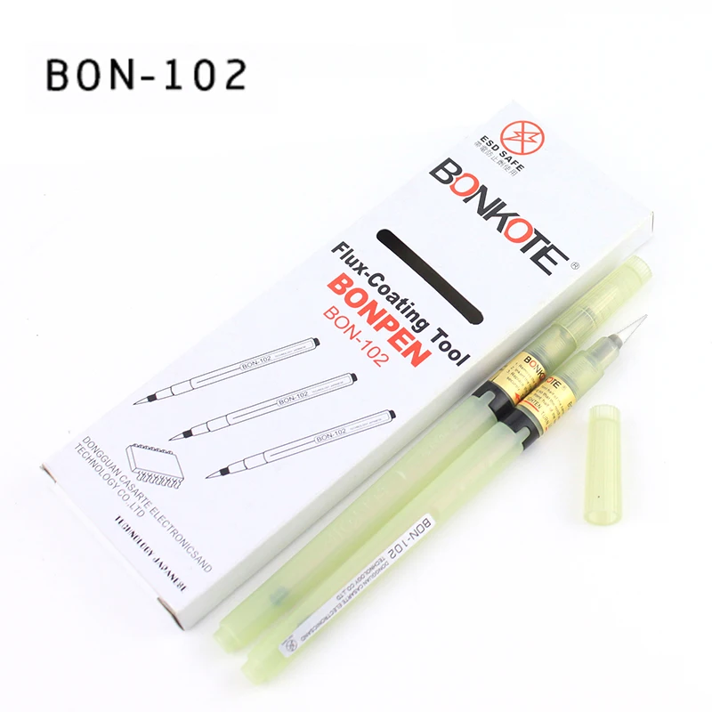 BON-102 Flux Paste Solder Paste Brush Tip Pen Recyclable Empty Pen can fill with any liquid