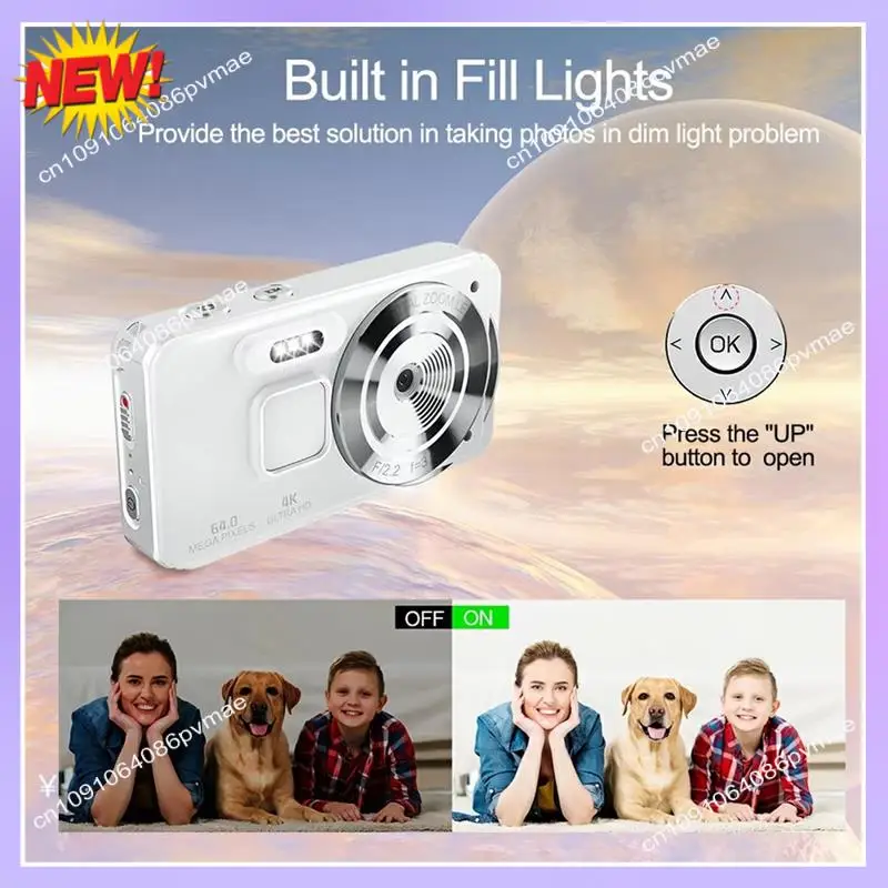 كاميرا T24C 4K 20MP CCD الرقمية مع التركيز التلقائي كاميرا فيديو مدمجة 18X تكبير مضاد للاهتزاز بطاقة 32 جيجابايت للأطفال الطلاب #6