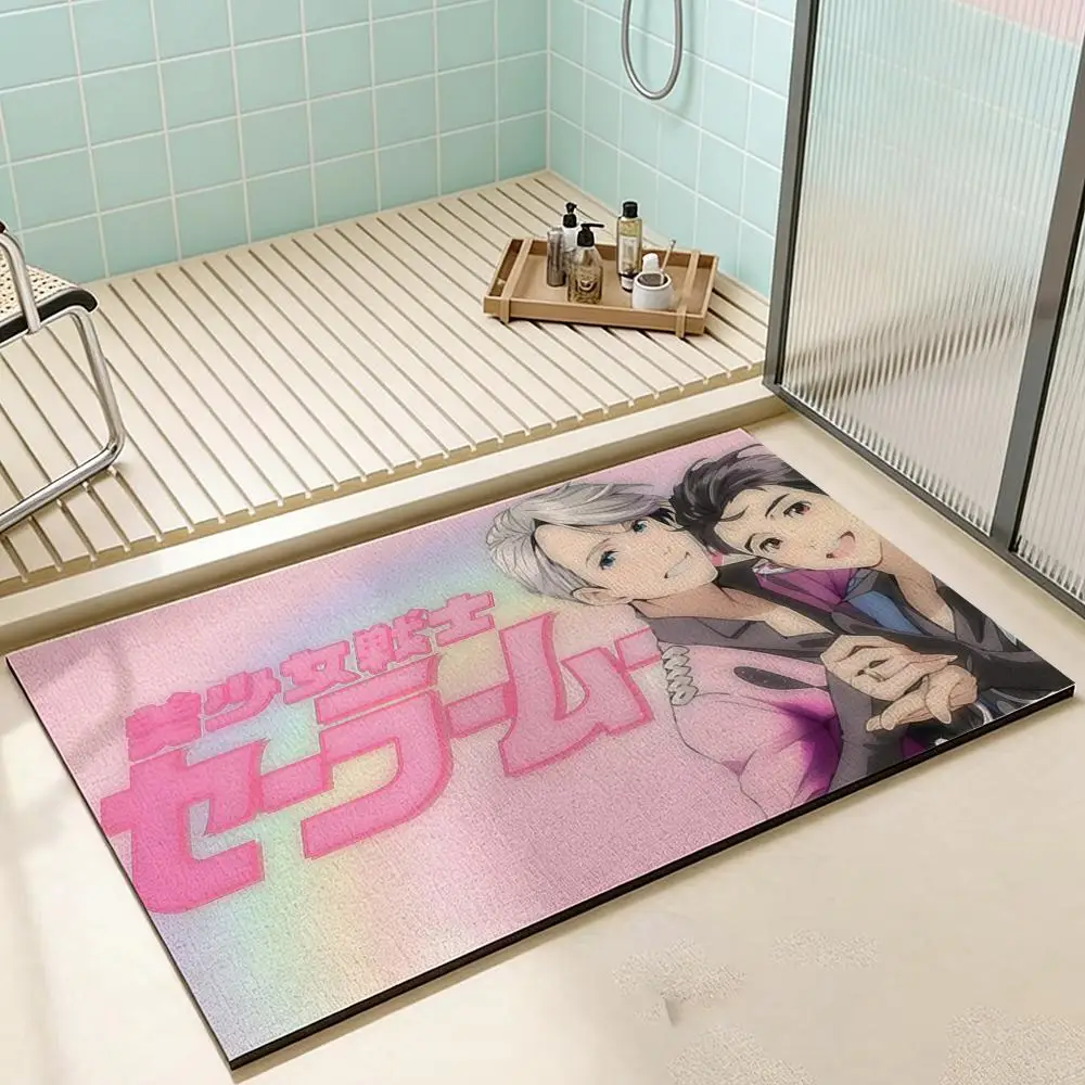 Floor Mat  diatom mud bathroom absorbent floor mat toilet toilet stepping mat anti-slip mat home entrance mat Y-Yuri on Ice