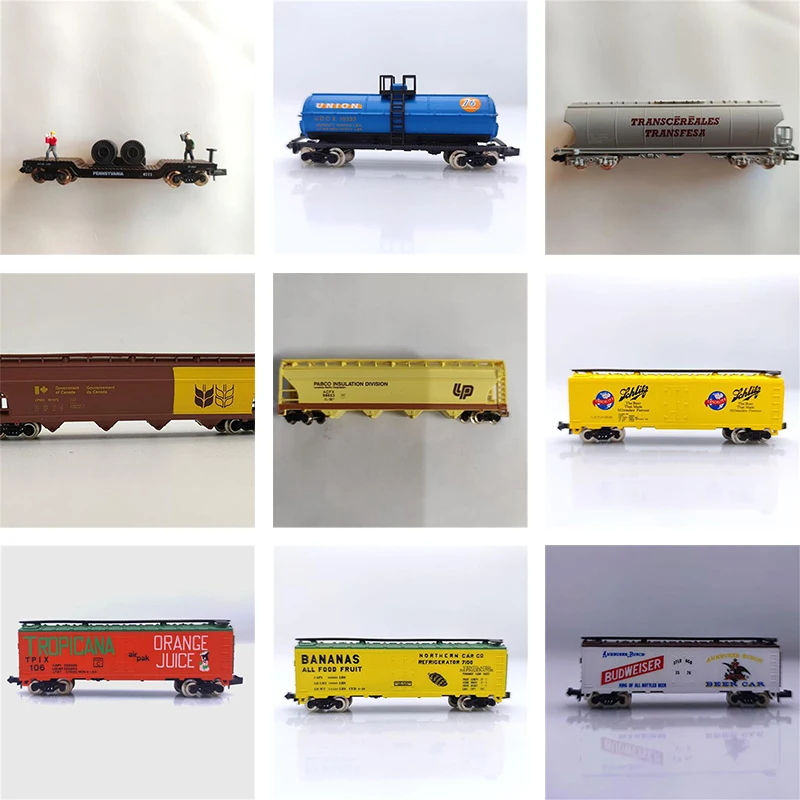 1:160 Yellow Wheat Grain Transporter Train Carriage Model Series Alloy Die-cast Model Children's Toy Collection Ornaments