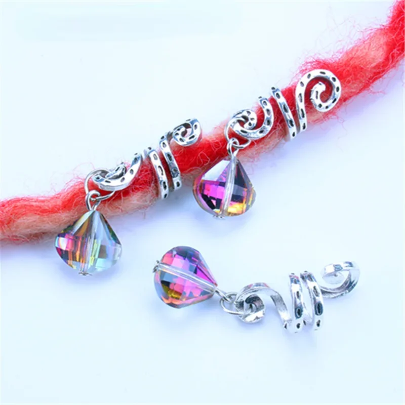 5pcs/bag Hair Braid Wig Jewelry Hair Extension Hair Rings Buckle Hollow Flower Tubes Cuffs Hairs Buckle Headdress Dreadlock Bead