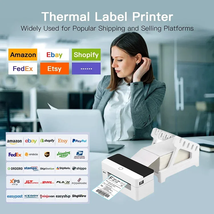 Smart Label Printer 110mm Thermal Label Printer Shipping Label Printer Express Warehouse Use