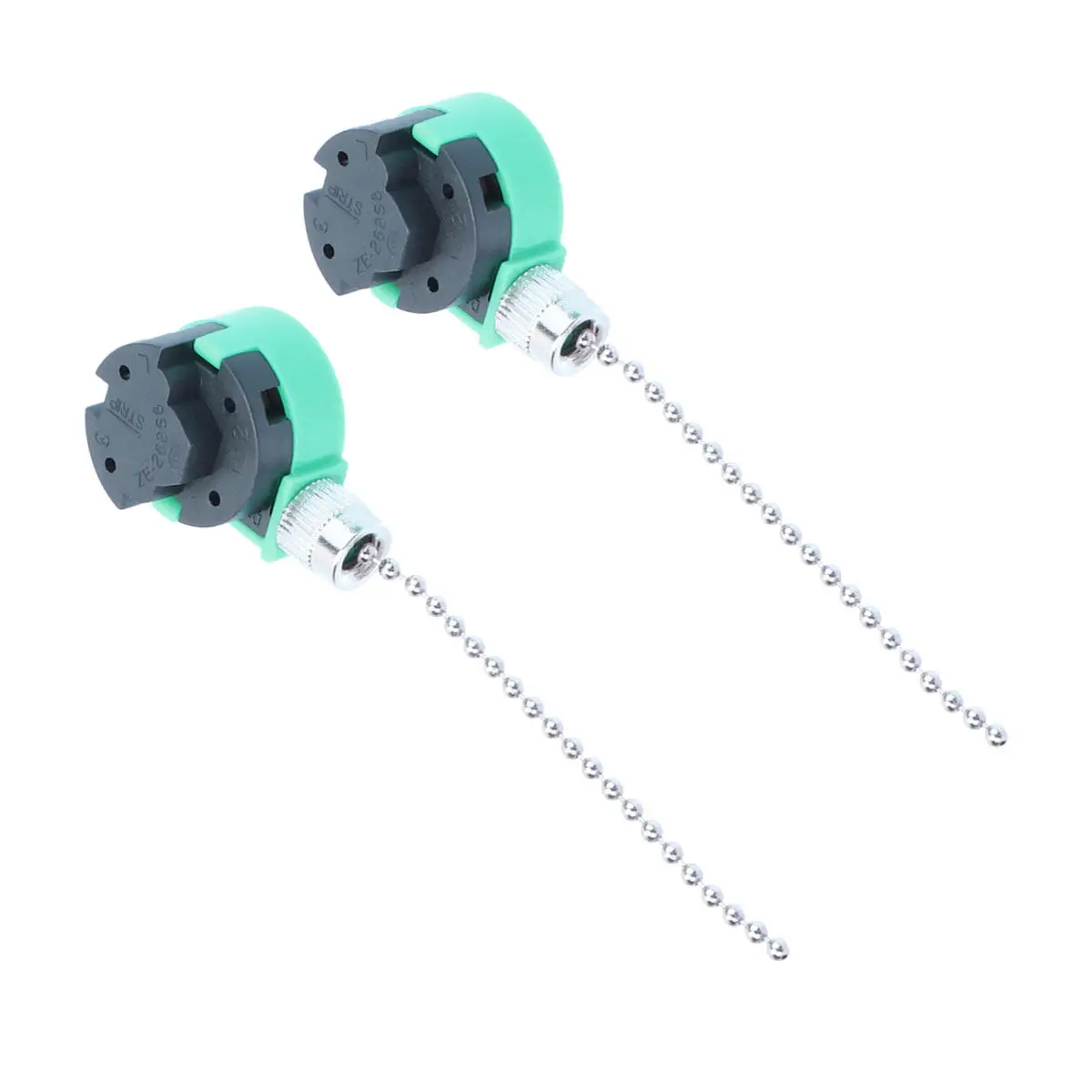 2Pcs 3-Speed Adjustable Pull Chain Switch for Ceiling Fan Light Lamp Replacement Vintage Style Energy Saving Control Cord Green