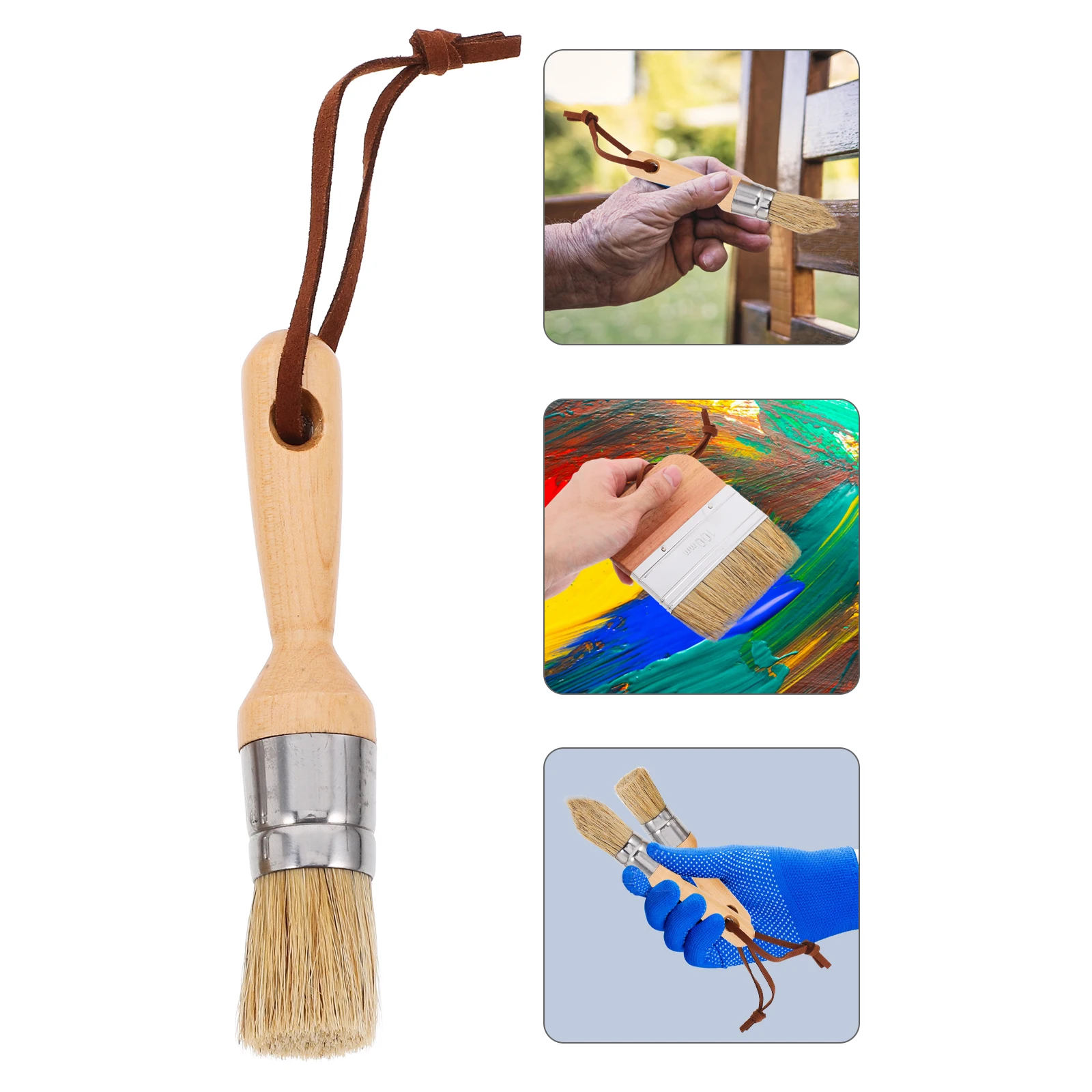 

3Pcs Multi-Function Wax Paint Brushes Set Ergonomic for Home Decor Projects Wear-Resistant Portable Artist Supplies