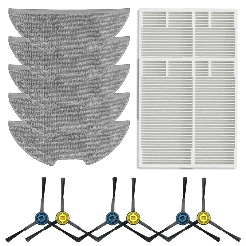 【مشعبية】قماش ممسحة مرشح الفرشاة الجانبية لملحقات المكنسة الكهربائية الروبوتية Obode A8 / EUREKA E10s / ETA Aurum PRO 624