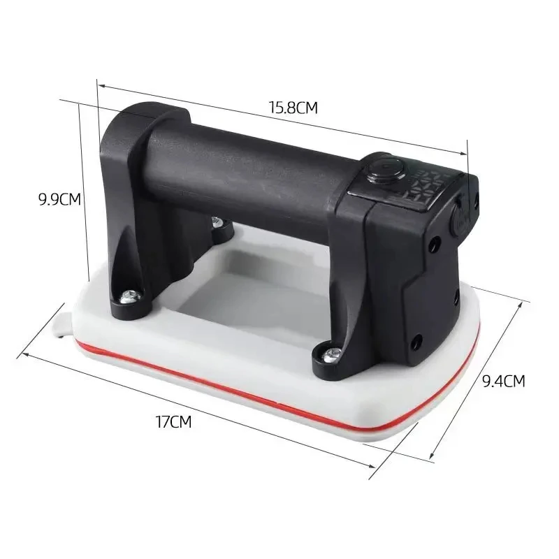 Ventosa Elétrica Inteligente com Display e Capacidade de Carga de 90KG para Levantamento de Vidro, Granito e Azulejos - Ferramenta de Sucção a Vácuo com Bomba de Ar