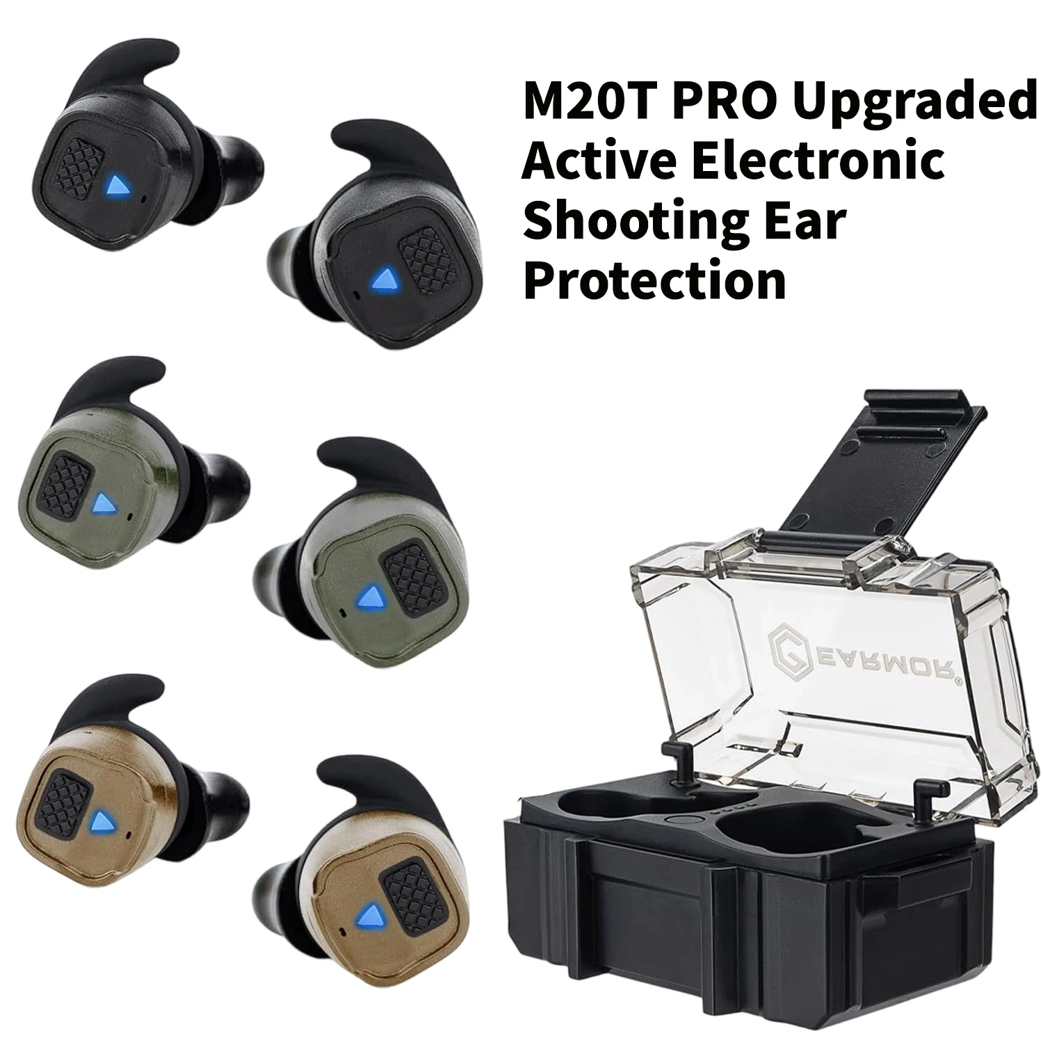EARMOR M20T PRO Tactical Hearing Protection Upgraded Electronic Active Shooting Ear Protection for Waterproof, Wind Resistant