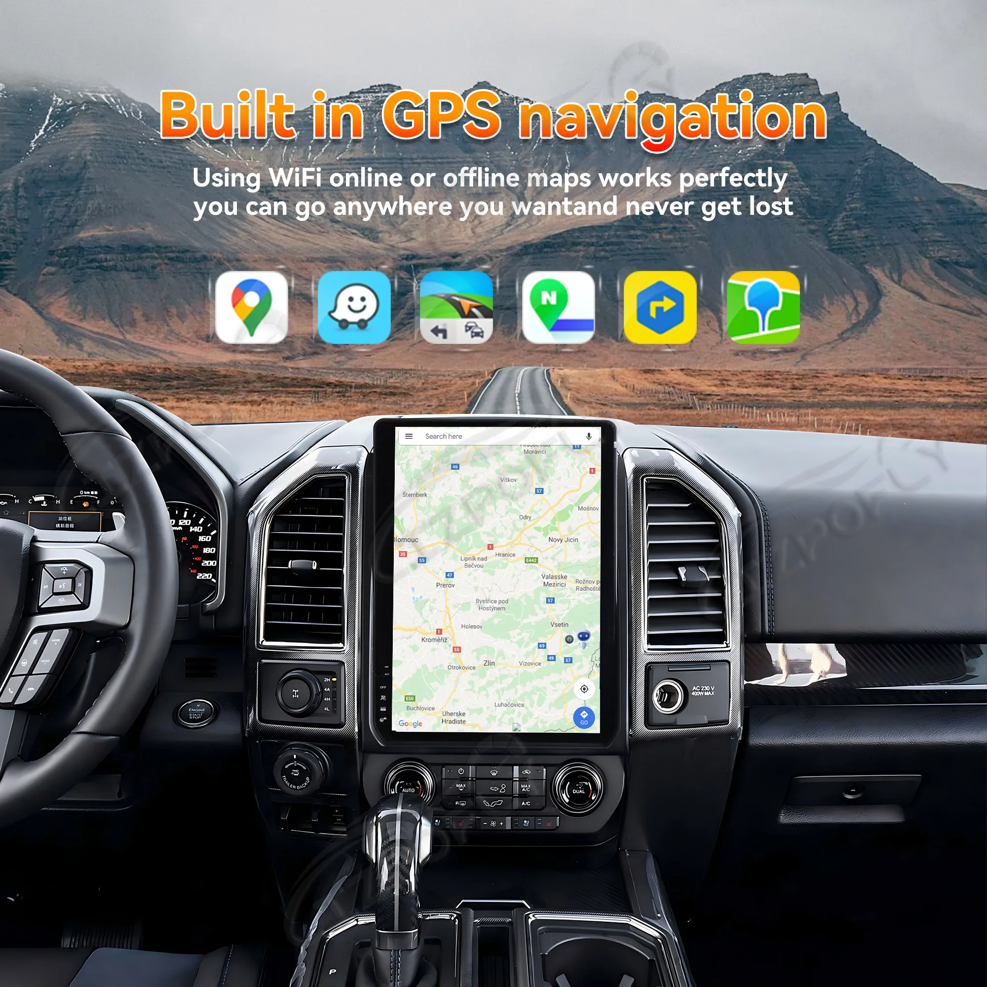 

14,5-дюймовый Android 13 Qualcomm для Ford F150 2015-2020, автомобильная GPS-навигация, беспроводной автомобильный радиоприемник Carplay с сенсорным экраном, WIFI DSP 4G BT