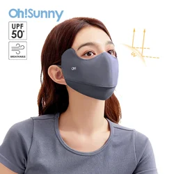 OhSunny ผู้หญิงป้องกันแดดหน้ากากปิดหน้าใหม่ UPF 50 + ล้างทำความสะอาดได้ Quick แห้ง Canthus สำหรับขี่จักรยานกลางแจ้ง