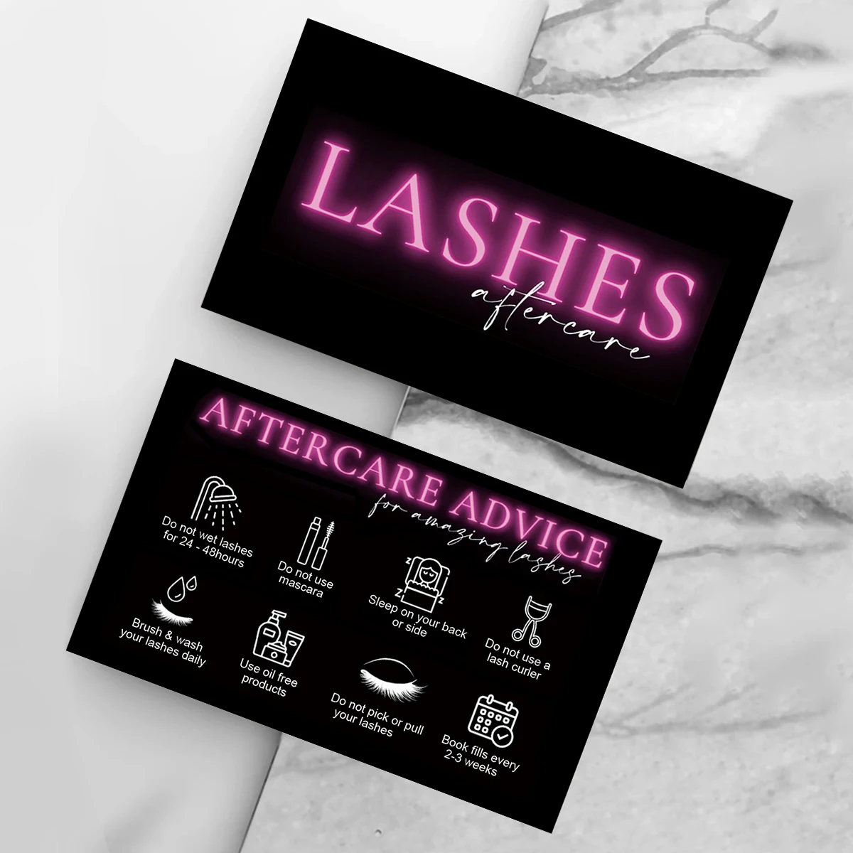 5Pcs Paper Eyelash Extension Business Card Lash Aftercare Card Lash Loyalty Discount Cards Wholesale