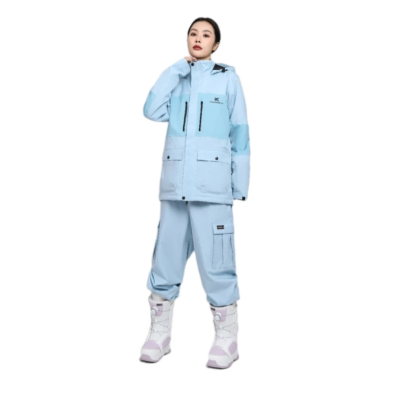 Women's Waterproof Ski Jacket Warm Winter Snowboarding Coat Hooded Windbreaker Adult Snowsuit