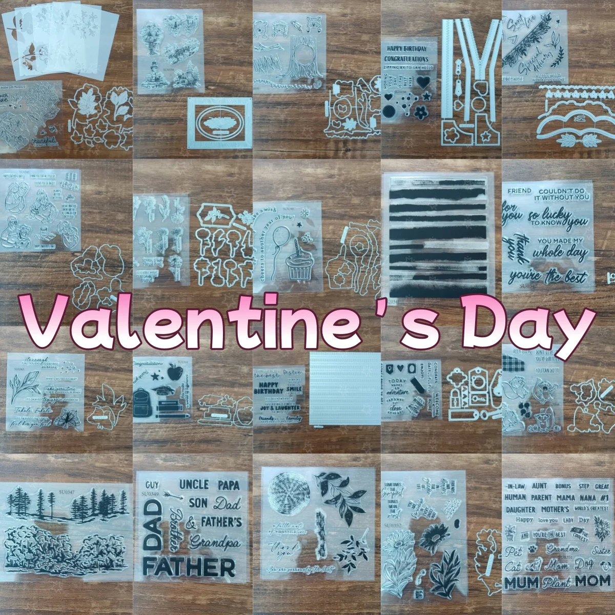 

Valentine's Day Celebrate Birthday Animal Balloon Tree Clear Stamps Metal Cutting Dies for DIY Scrapbook Diary Embossing New