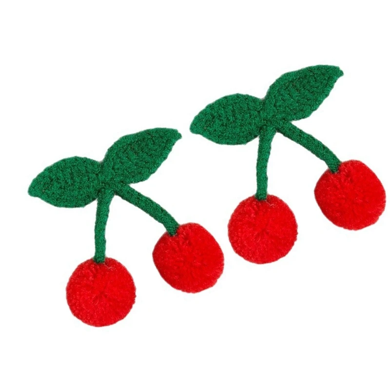 

2Pcs Elegant Plush Cherry Hair Clip for Women Hairpin Nonslip Hair Accessories