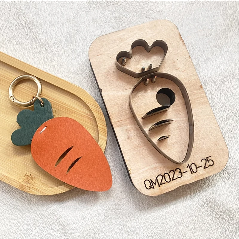 

Cute Carrot Cutting Die,Punching Steel Knife Mold,Custom Rabbit Leather Cutting Template,Handmade Easter Keychain Pendant