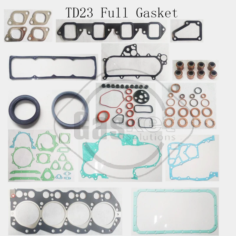 For Nissan TD23 Overhaul Full Head Gasket Set Fit Truck Forklift Urvan E24 Parts