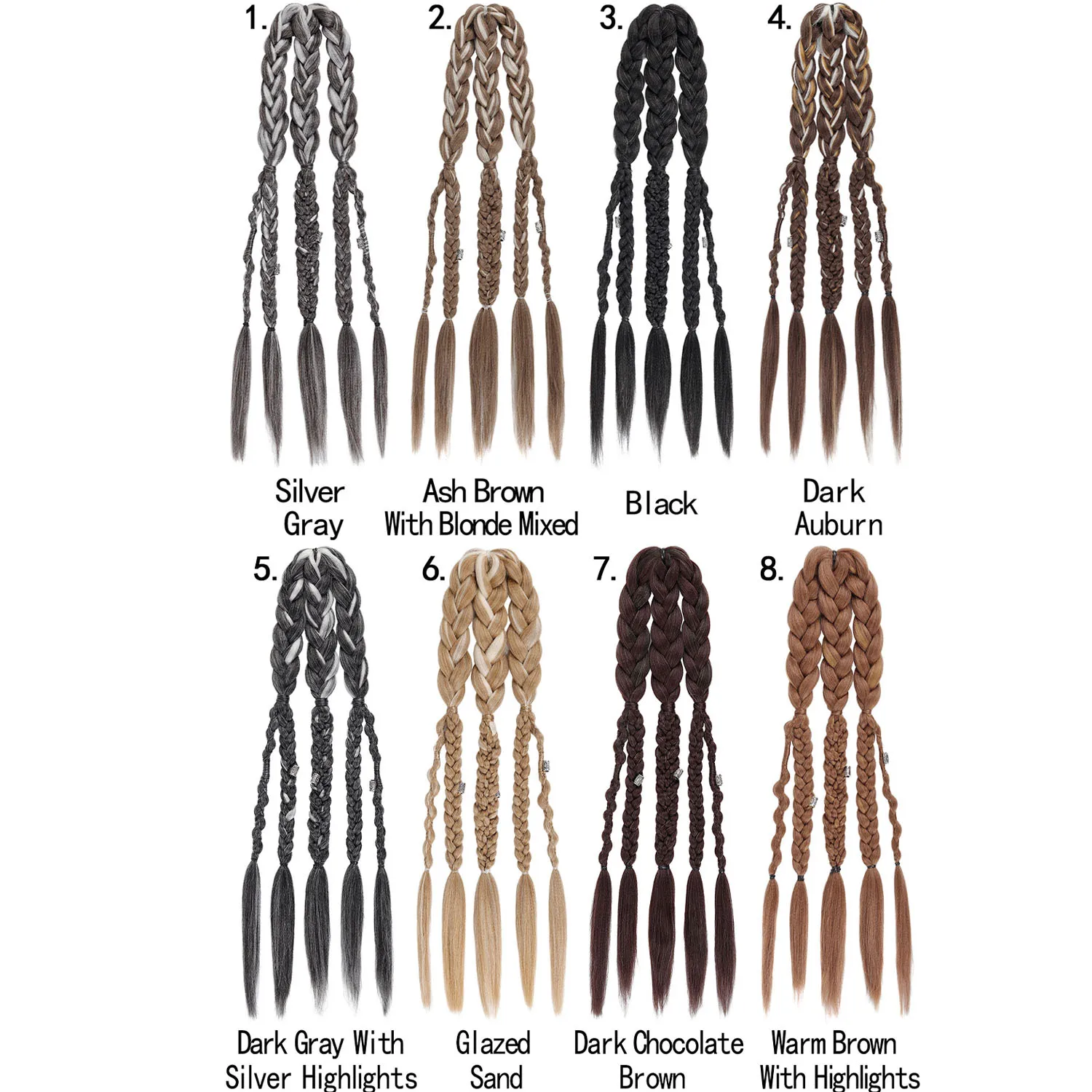 Men's Viking Mohawk Cornrow Braided Ponytail Wig