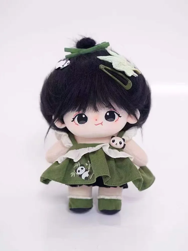 Long black hair 20cm girl replace Clothes Plush Idol Doll Clothes Kids Stuffed Animal Cute Cartoon Fans toys Gift dolls