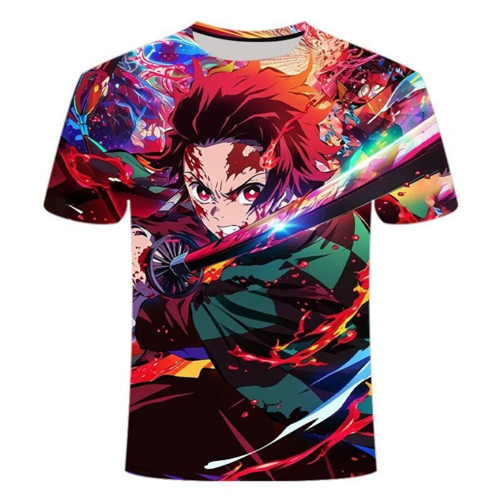 

Summer 3D Digital Printed T-shirt Fashionable Demon Slayer Round Neck Short Sleeved Multifunctional Hot Selling T-shirt Children