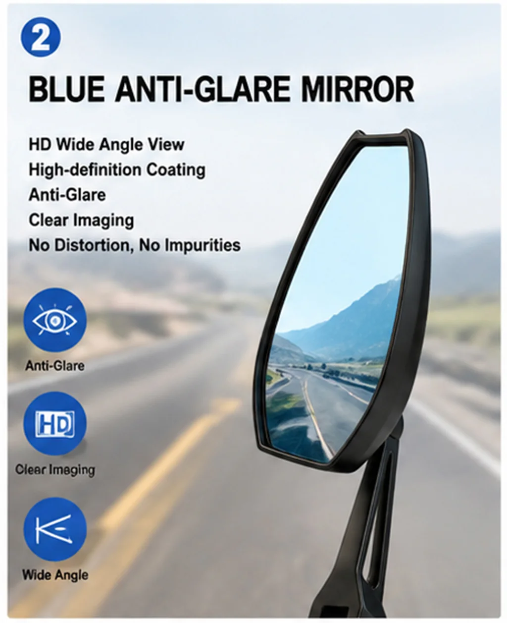 Universal All-aluminum High-end Motorcycle Rearview Mirrors HD Convex glass For Honda Steed Shadow 400 600 VLX400 VLX600 VT400C view 3