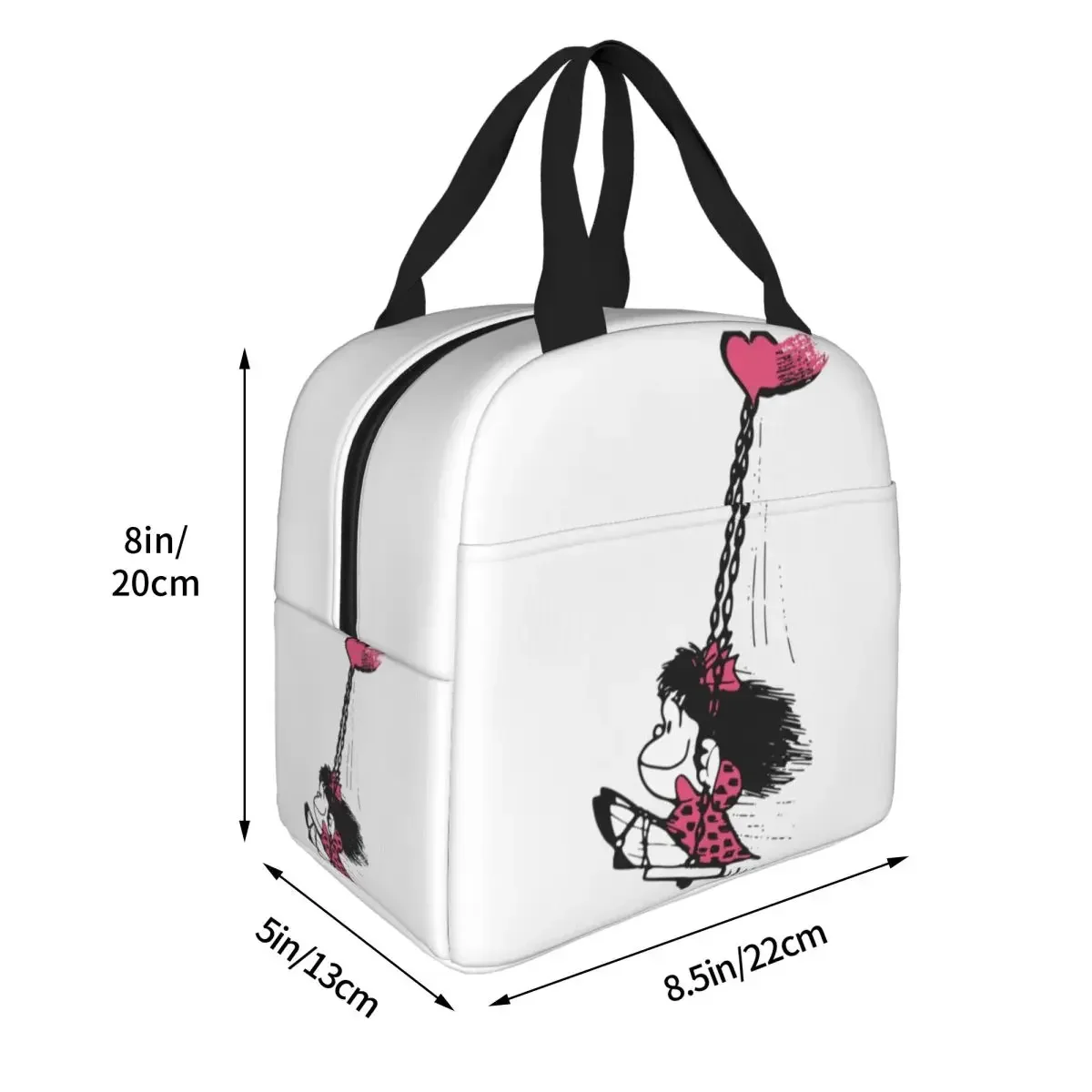 Mafalda Insulated Lunch Bags Leakproof Love You Container Cooler Bag Box Tote School Outdoor Men Women