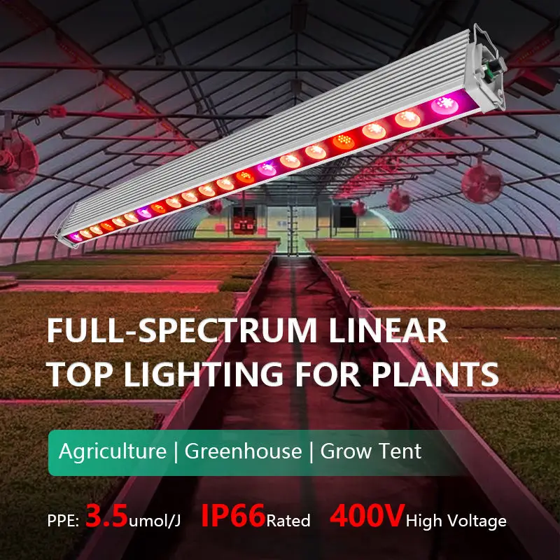 

250W 3.5umol/J IP66 Rated 220V High Voltage Full Spectrum Linear COB LED Aluminum Dimmable Plant Growing Bloom Light