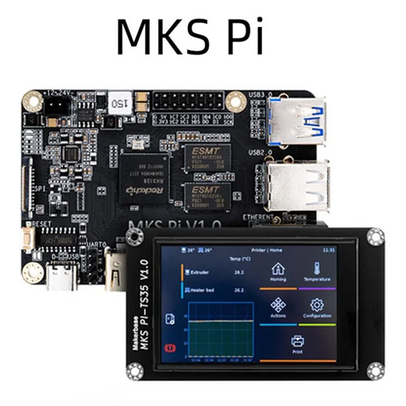 

Контроллер материнской платы EF-MKS PI KLIPPER, 64 бит SOC, встроенный зажимной экран для Voron, совместимый с Raspberry Pi-B, простая установка