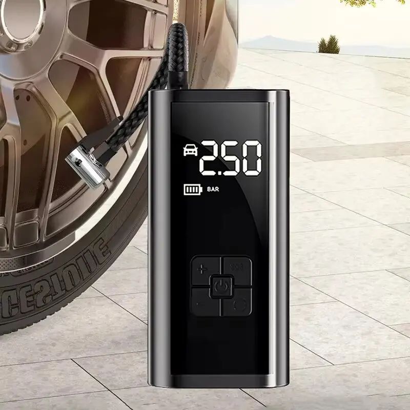 مضخة هواء للسيارة سلكية/لاسلكية محمولة ضاغط هواء للسيارة 150PSI مضخة نفخ الإطارات للدراجات النارية والدراجات نافخة كروية لإطارات السيارة