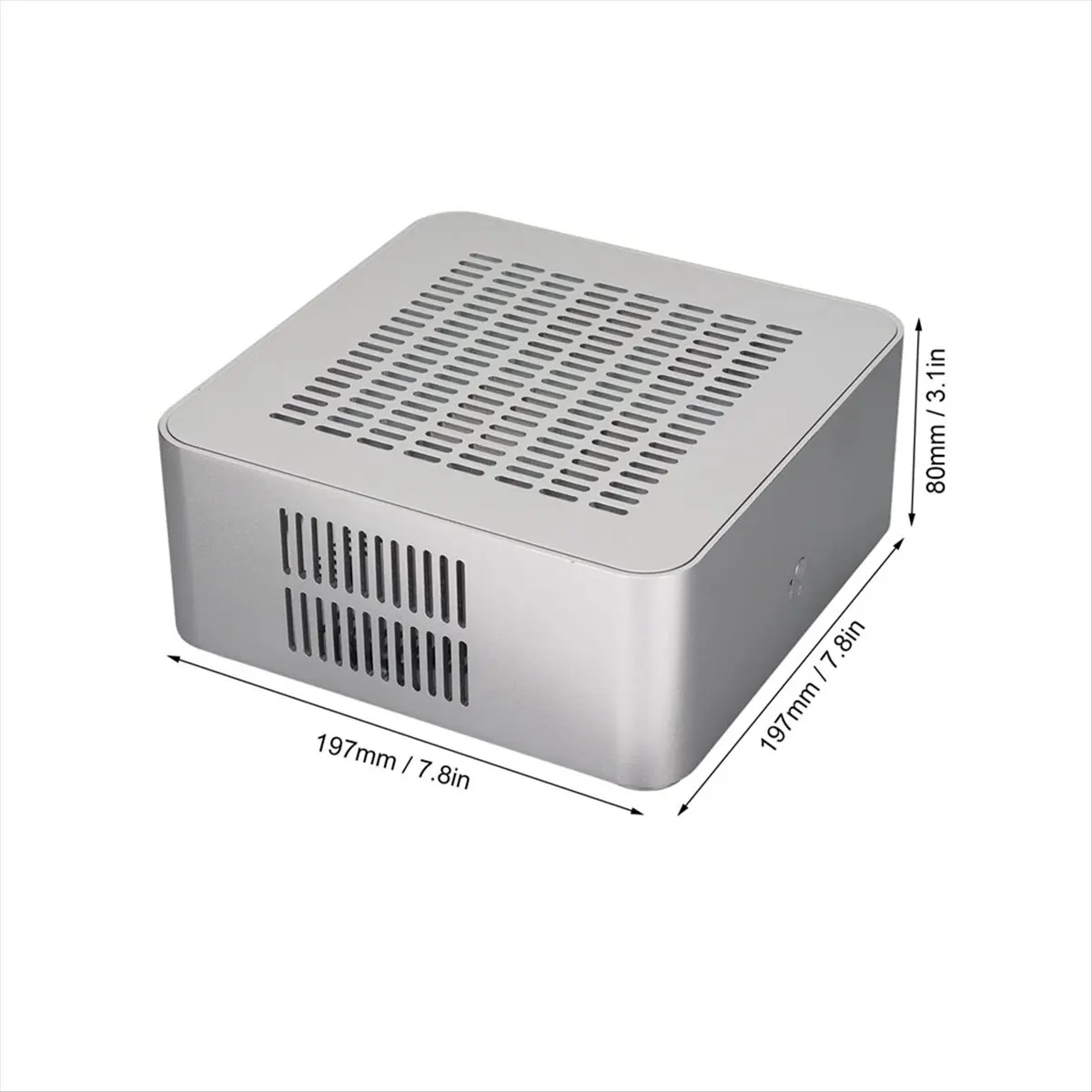 HAPPYDAY~ Aluminum Chassis Small Desktop Computer Case PSU HTPC Mini-ITX PC Case 2 USB 3.0 Ports