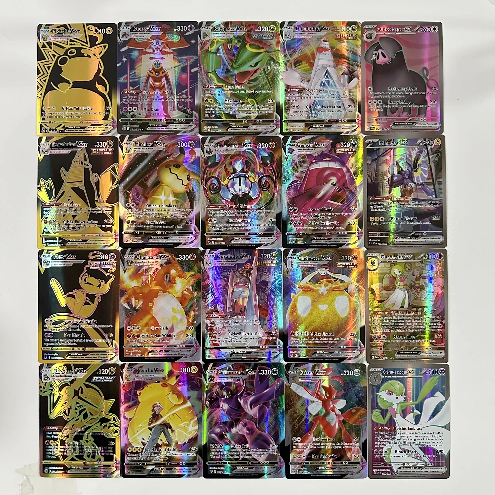 2023 100pcs Pokémon Scarlet & Violet Full Flash Card 100Ex 33Vstar 100Vmax Jogo Coleção Cartões Koraidon Miraidon Cartões de Batalha