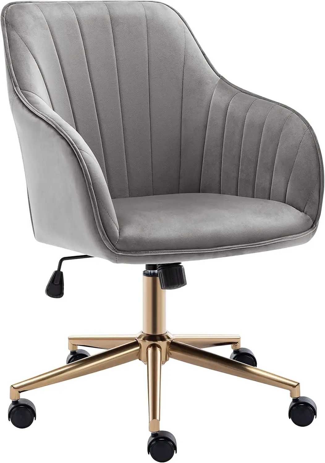 

Home Office Computer Desk Chair Armchair Task Velvet Upholstered Height Adjustable Comfortable Stool Swivel Rolling Chair With