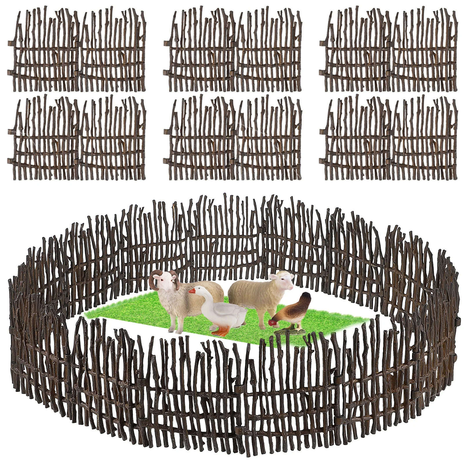 

40Pcs Fence Set Realistic Corral Farm Fence Accessories Large Panels for Barn Horse Stable Farm Animal Play Corral Fences